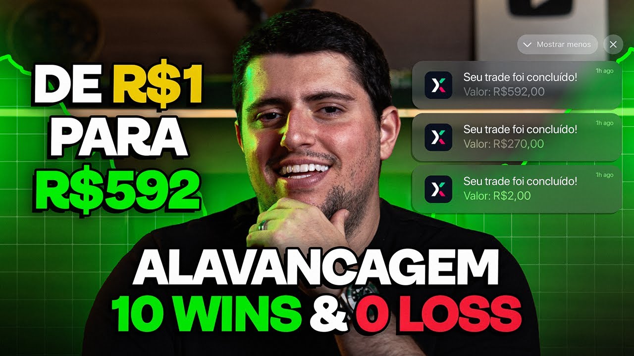 ALAVANCAGEM de $1 para R$592 com Trade de Opções Binárias na Corretora Ebinex | Quotex