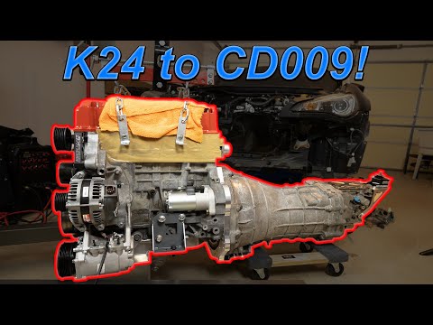 K24 Swap BRZ Part 11 - Mount K24 Engine to CD009 Transmission