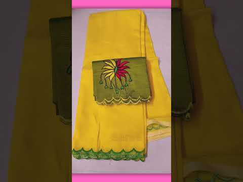 Mangalagiri pattu cutwork sarees ,blouse also embroidery cutwork