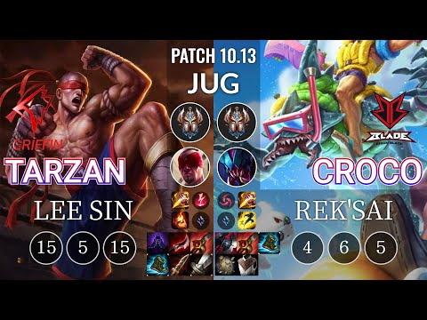 GRF Tarzan Lee Sin vs BRB Croco Rek'Sai Jungle - KR Patch 10.13