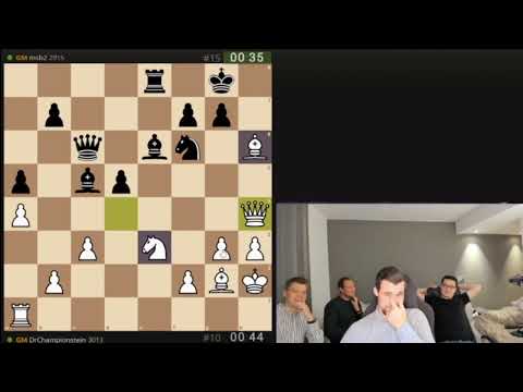 GM @themagnuscarlsen  vs GM Matthias Bluebaum lichess Bullet.. classic moment at last