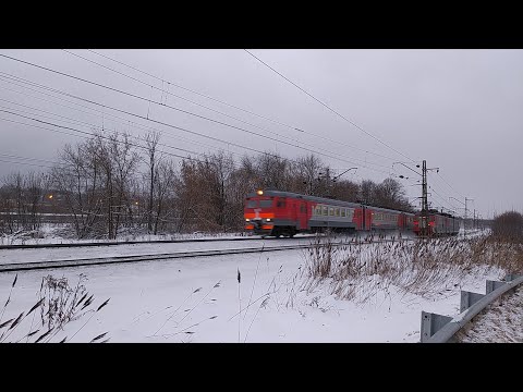 Электропоезд ЭД4-0005 станция Яхрома 18.12.2021