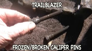 Trailblazer Stiff Brakes Fix...3 Broken/frozen caliper bracket pins...ugh......