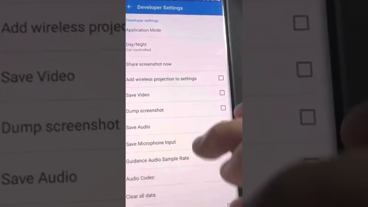 Android Auto in developer mode, setting the resolution
