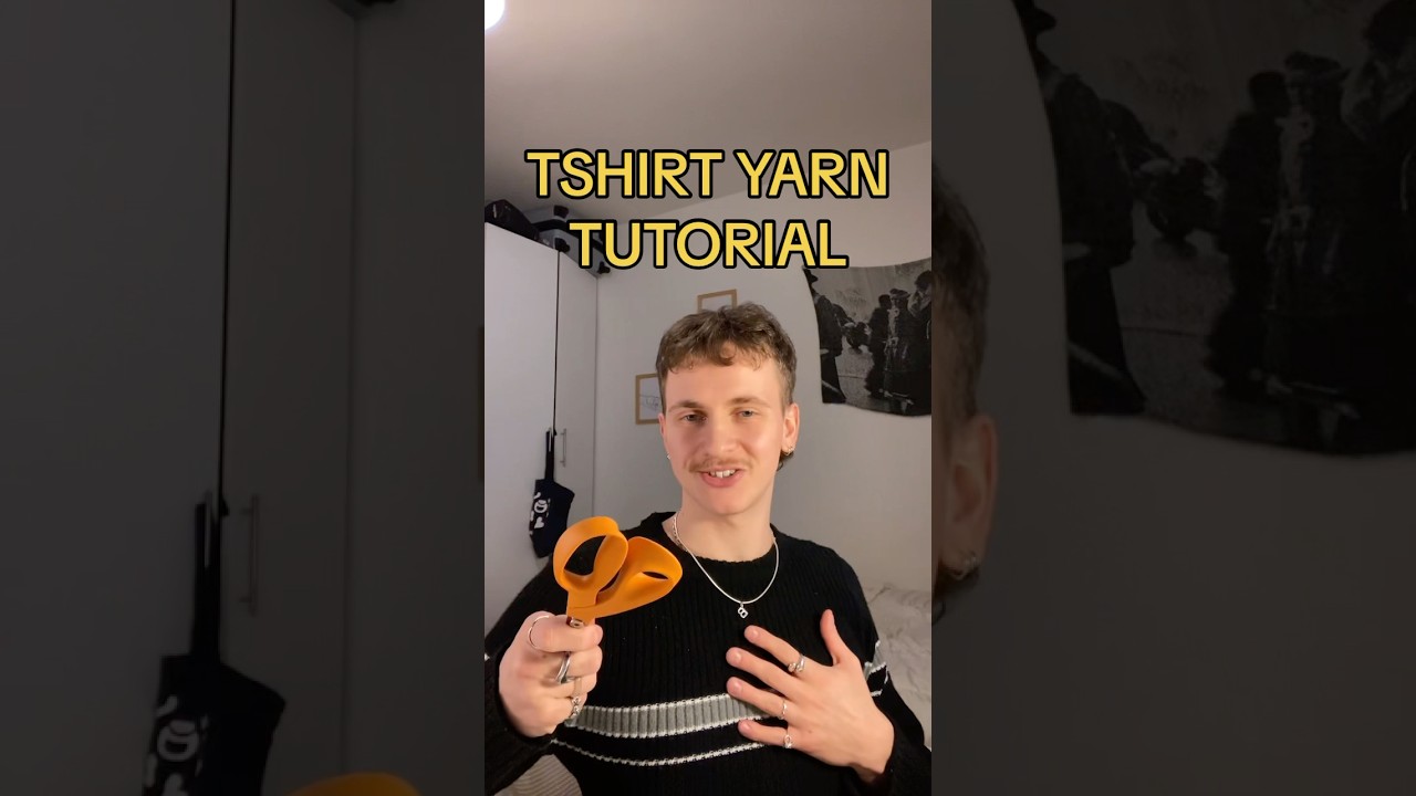 How to Make Tshirt Yarn❣️🧶 #tshirtyarn #howtomakeyarn #tshirtupcycle #thriftflip #diy #fashion