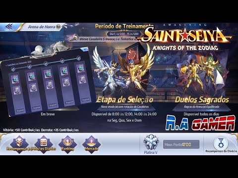 DICAS NOVO MODO DE PVP ARENA DE HONRA - SAINT SEIYA AWAKENING