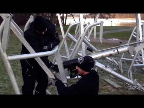 Montering av snökanoner #flottsbro