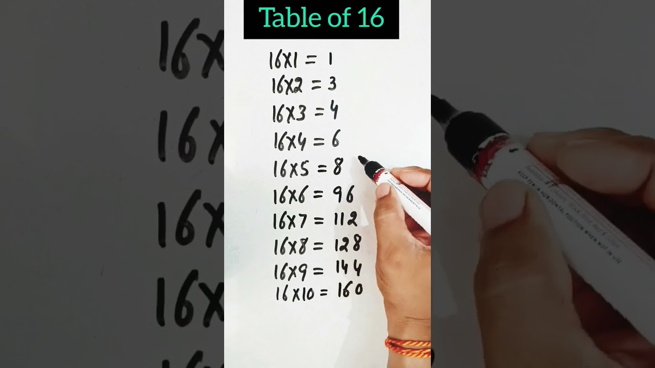 🔥16 Table Trick 🔥|Table of 16 #table #tricks #shorts