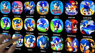 Sonic Dash,Sonic Boom,Sonic Foces,Sonic Racing,Sonic Rumble,,Sonic 4 Episode 1,Sonic At The Olympic