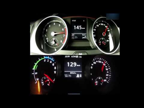 VW Golf 7 GTI vs Golf 7 GTE - 0-220 Km/h ACCELLERATION