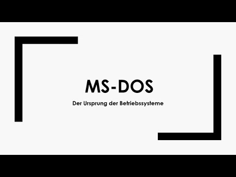 MS DOS einfach und kurz erklärt
