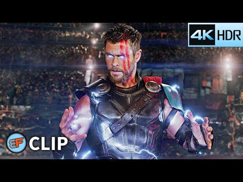 Thor vs Hulk - Grand Arena Fight Scene (Part 2) | Thor Ragnarok (2017) IMAX 4K HDR Movie Clip
