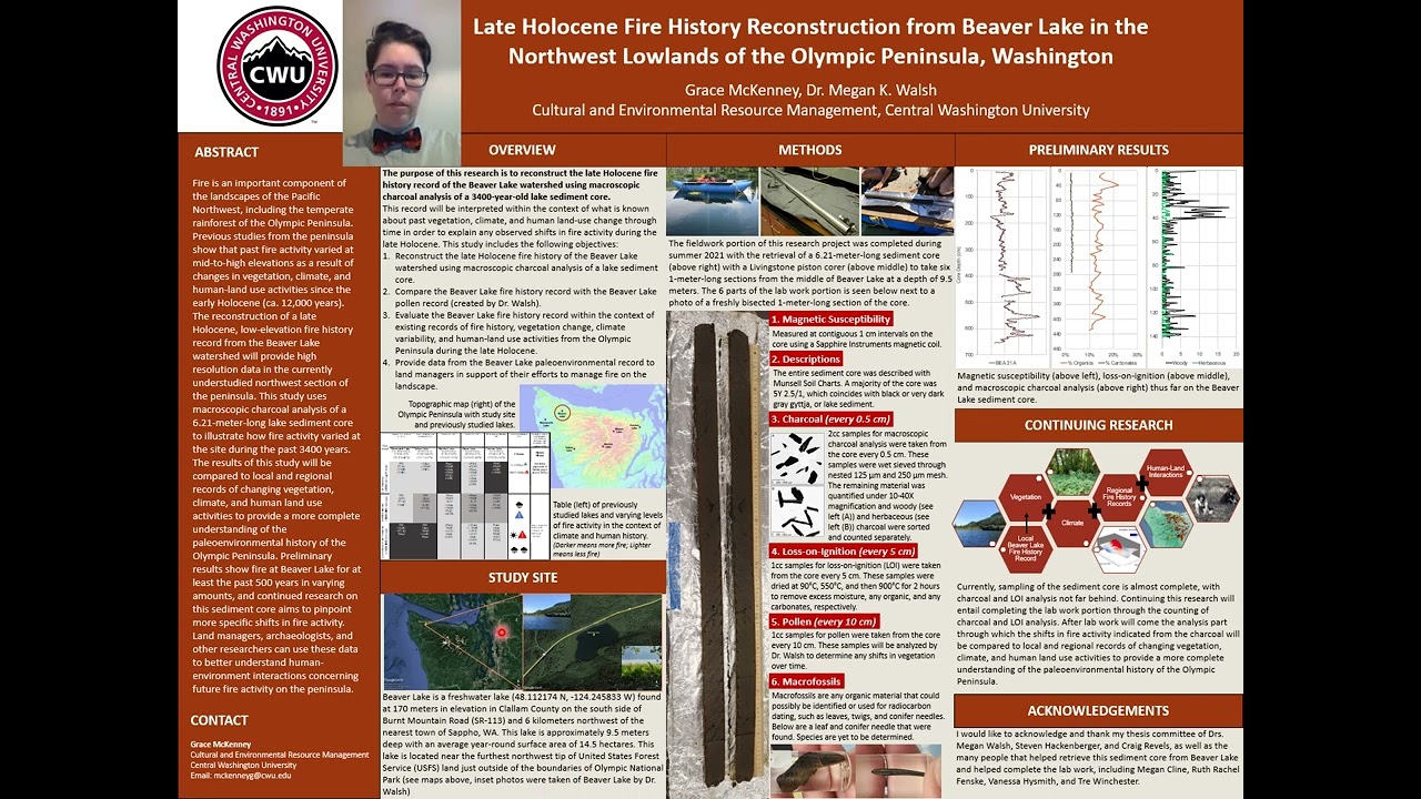 Late Holocene Fire History Reconstruction from Beaver Lake in the NW Lowlands of Olympic Peninsula