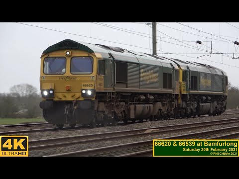 66620 & 66539 at Bamfurlong - 20th February 2021
