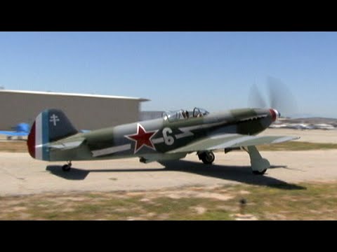 Soviet Советский WWII Yak-3 Fighter Flight Demo in California!