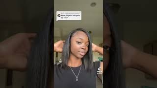 DIY SILK PRESS SUBSCRIBE FOR MORE 😘 #silkpress #4chair #wigtips #natural #blackhair #afro #melanin