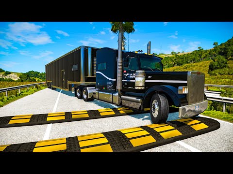 Trucks vs Speed Bumps - beamng drive