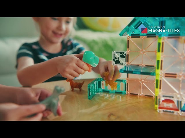 Magnetická stavebnice MAGNA-TILES Puppy Park – dětská stavebnice se štěňátky, bazénem a výběhem