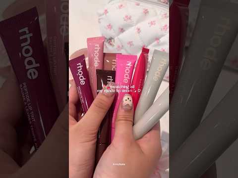 my rhode collection 🌷⭐️ #rhode#lipgloss #beauty#makeup#haileybieber