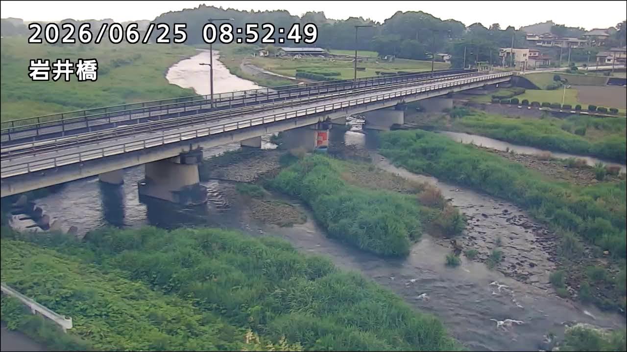 Live webcam view of Iwai Bridge over the Hōki River