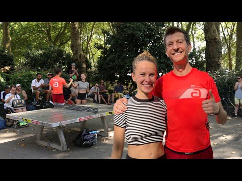 Adam Bobrow vs. PingPongLover Katharina Michajlova I Street Table Tennis Cologne
