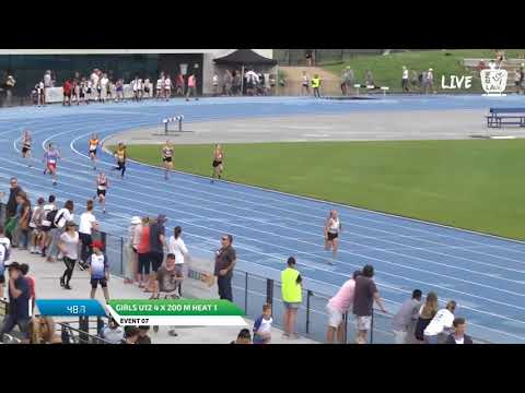 Girls U12 4 x 200m Heat 1 - 2018 SUBWAY State Relay Championships // LAVicTV