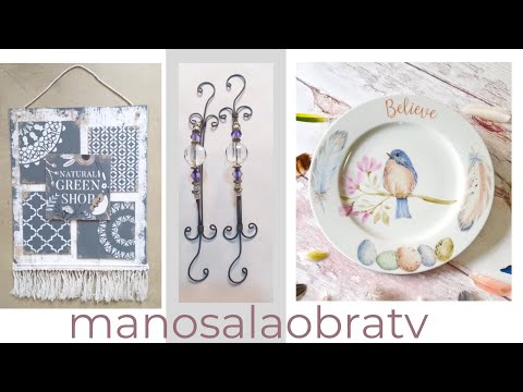 ManosalaObraTv 2021 Programa 21 Cartel de Madera Frases -  Pintar  Porcelana  - Manijas de Alambre