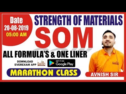 🔴 SOM | ALL FORMULA'S & ONE LINER by Avnish Sir | RRB JE CBT 2 | SSC JE | ALL STATE LEVEL EXAM Video