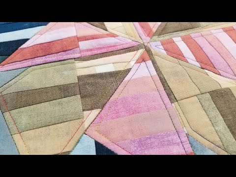 Scrappy Improv Star Sampler QAYG Mini Quilt: Block #4 and finish it!