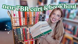 set up my new book cart with me & christmas book haul! ✨