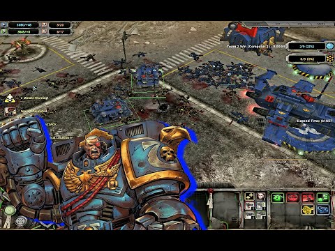 Warhammer 40000 Dawn of War Gameplay |  Ultramarines Vs Chaos Space Marines  | Brutal 1 vs 1