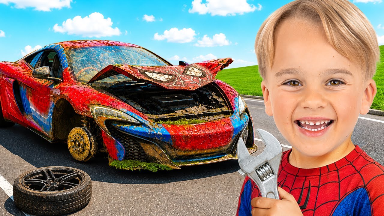 Vlad and Niki Restoration Spiderman toy car