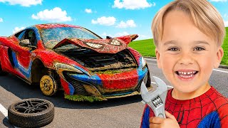 Vlad and Niki Restoration Spiderman toy car