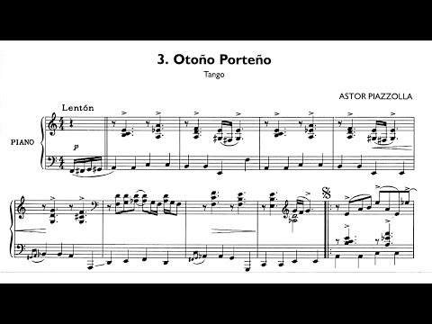 Astor Piazzolla: Tango "Otono Porteño" for piano (with score)