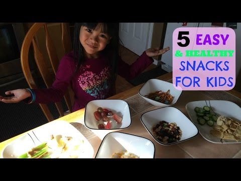 5 Easy & Healthy Snacks for Kids!!! (Featuring my 6yr old Emelyn) Video