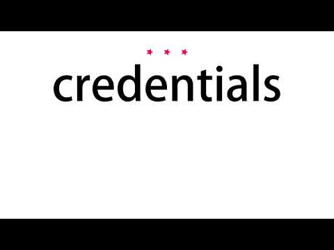 How to pronounce credentials - Vocab Today