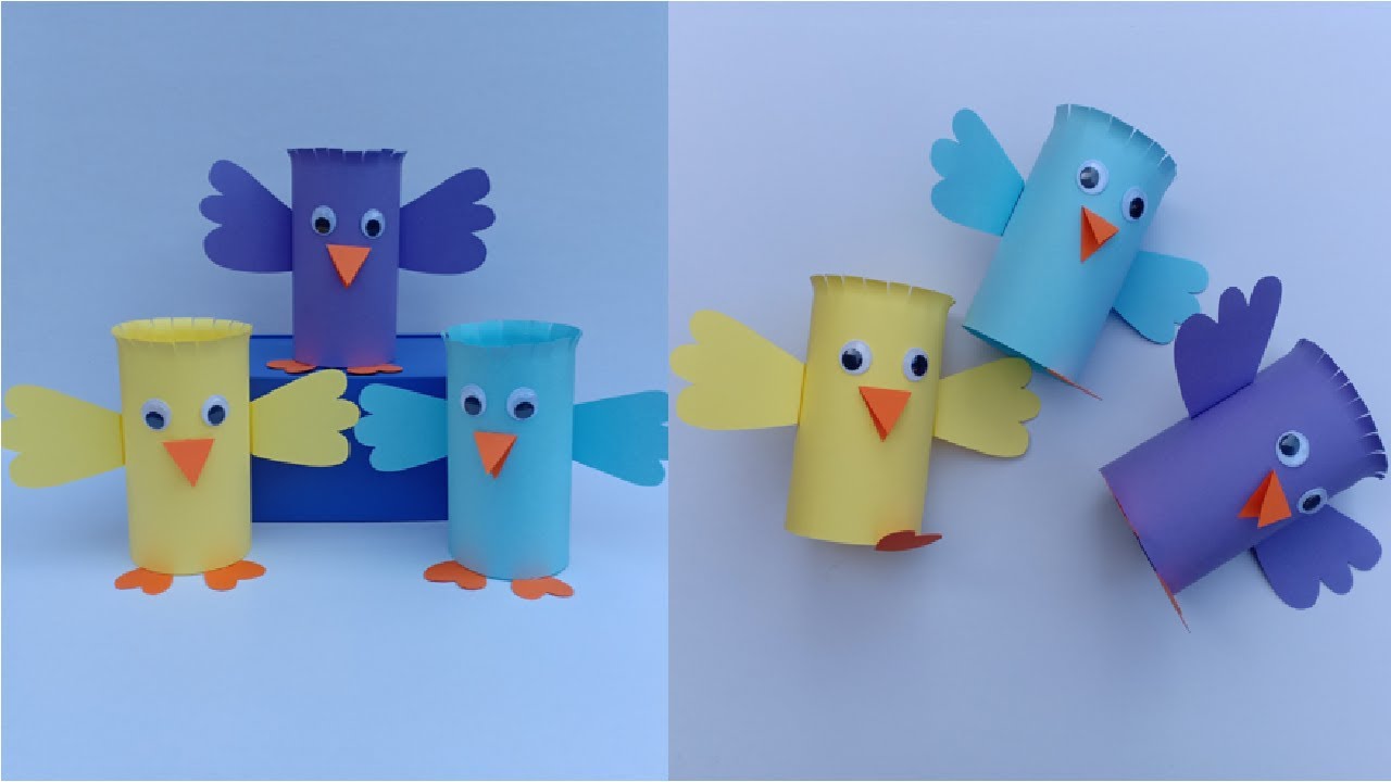 How to Make Paper Roll Birds Crafts