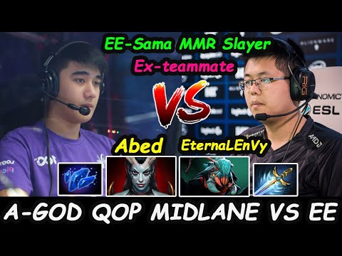 Abed Queen Of Pain A-GOD Midlane Tryhard vs EE-Sama EternalEnVY Weaver Dota 2 pro gameplay 7.28