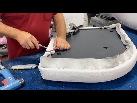 Instructions for replacing your surf / wake boat seat skins at Gabe's Custom Marine.