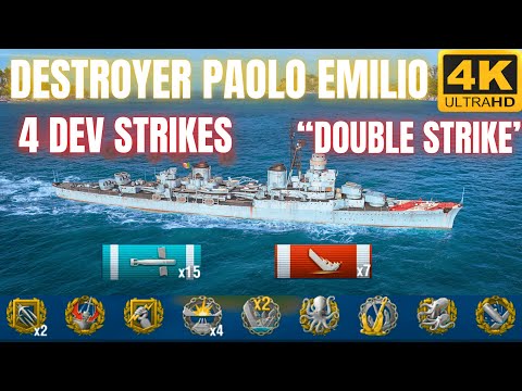 Destroyer Paolo Emilio: ONE OF THE GREATEST WOWS Replay Ever (4 DEV STRIKE) | World of Warships