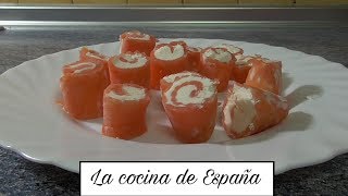 RECETA DE CANAPÉS DE SALMÓN AHUMADO CON QUESO