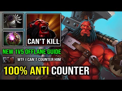 How to Offlane AXE Against Hard Counter with Creep Skipping Infinite Berserk Spin IMBA Hero Dota 2