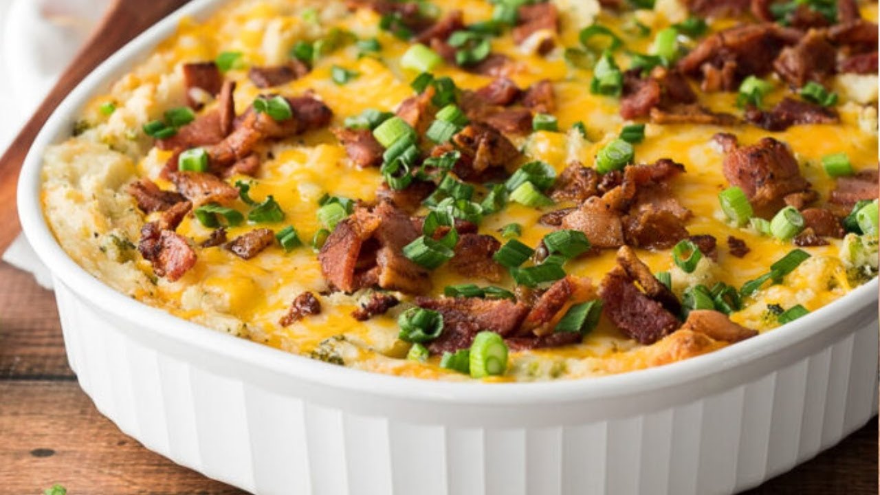 Loaded Broccoli Cheese Mashed Potato Casserole
