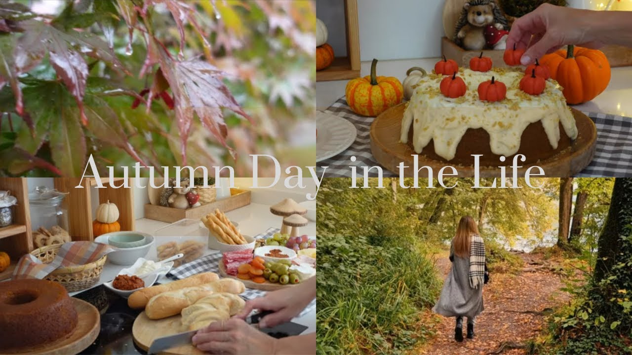 Cozy autumn vlog🍁Pumpkin cake with cheesecake frosting🎃/DIY and autumn landscape.🍂