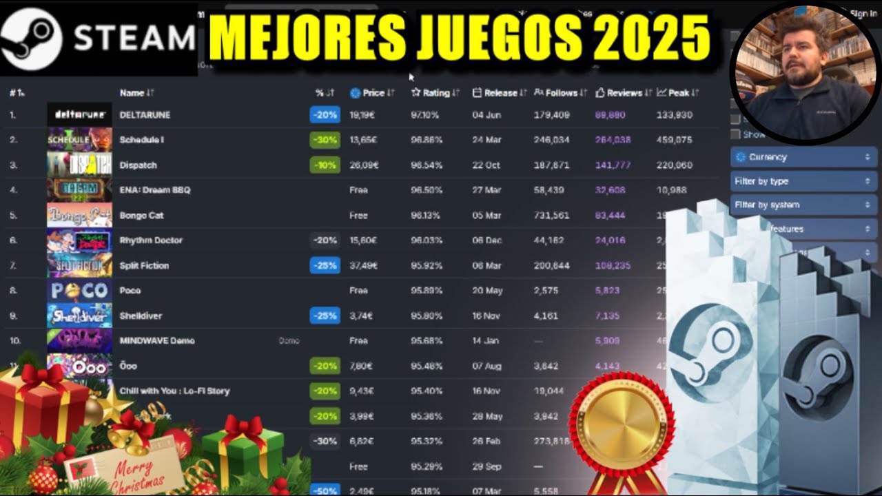 LOS MEJORES JUEGOS DE 2025 en STEAM (SteamDB) ⭐