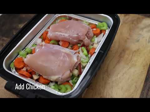 Chicken & Vegetables in a RoadPro 12-Volt Portable Roaster