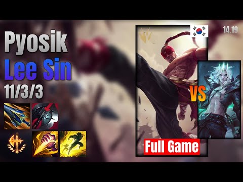 Pyosik Jungle Lee Sin vs Viego lol KR solo rank Full Game 14.19