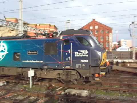 The Class 88 Direct Rail Services No.88003 'Genesis' was passed through at Carlisle Citadel Station.