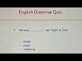 English Grammar Test Working With Verbs