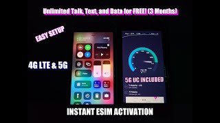 T Mobile eSIM 3 Months, Unlimited Data, for FREE Review & Setup